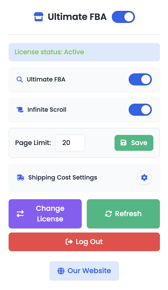 Ultimate FBA Kontrol Paneli