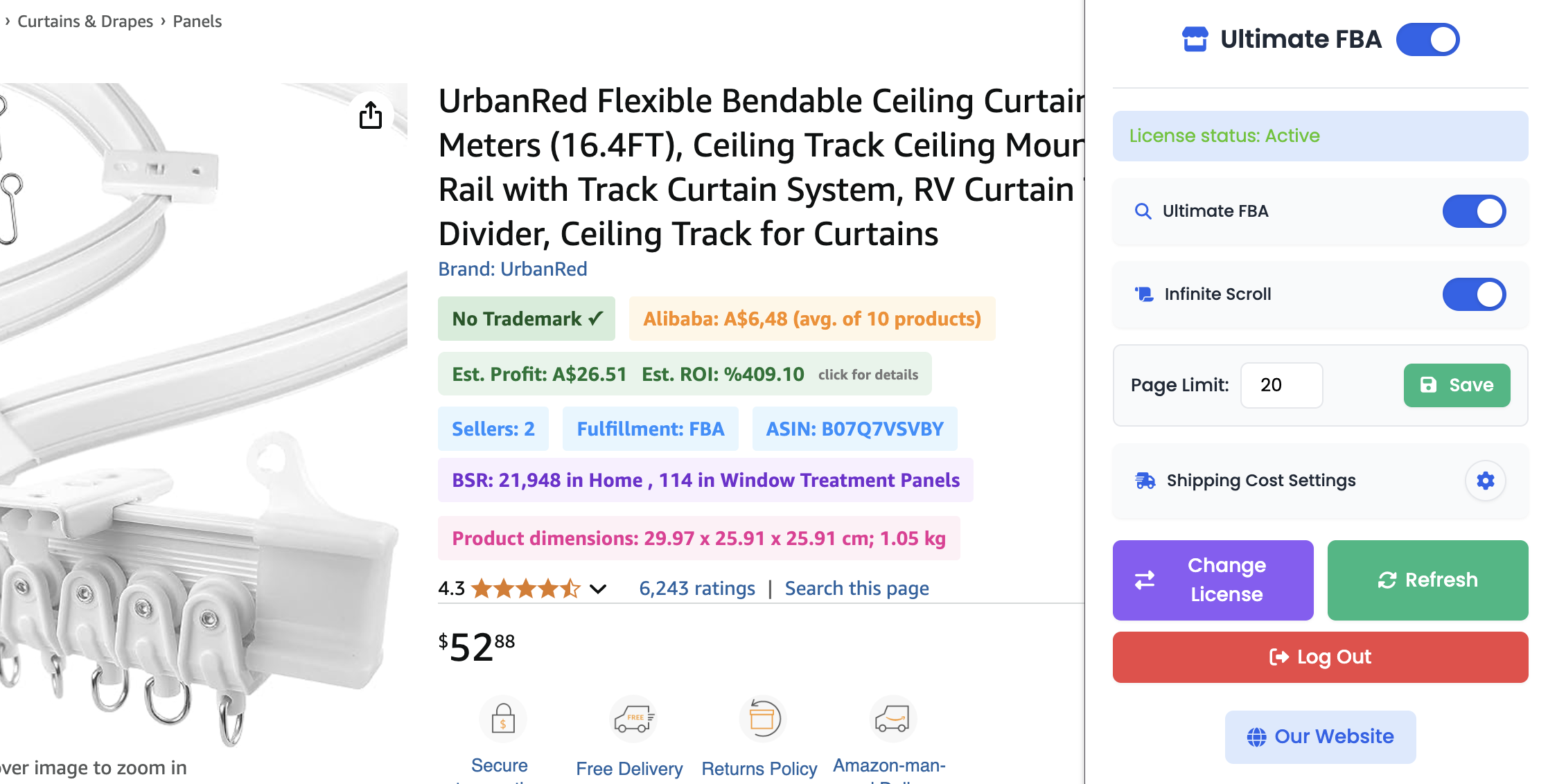 Ultimate FBA Ürün Detay Sayfası